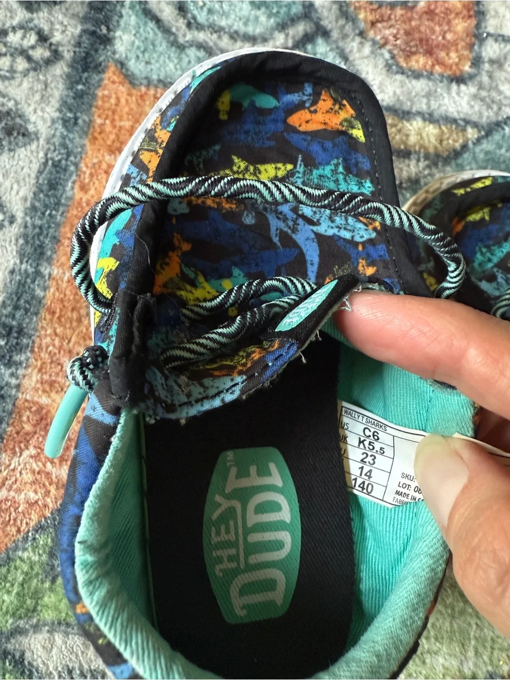 Hey Dude Toddler size 6 Shark-Print